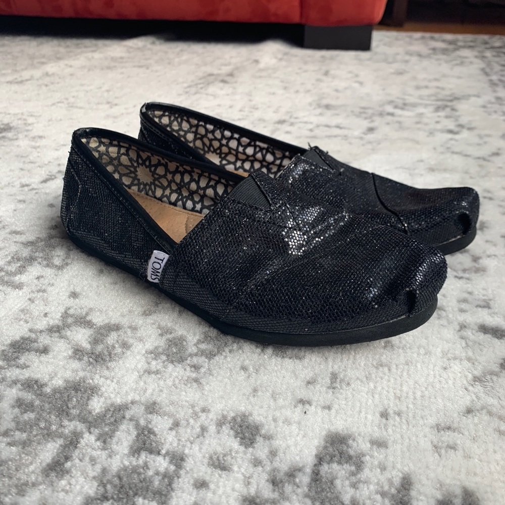 Toms shoes, black glitter